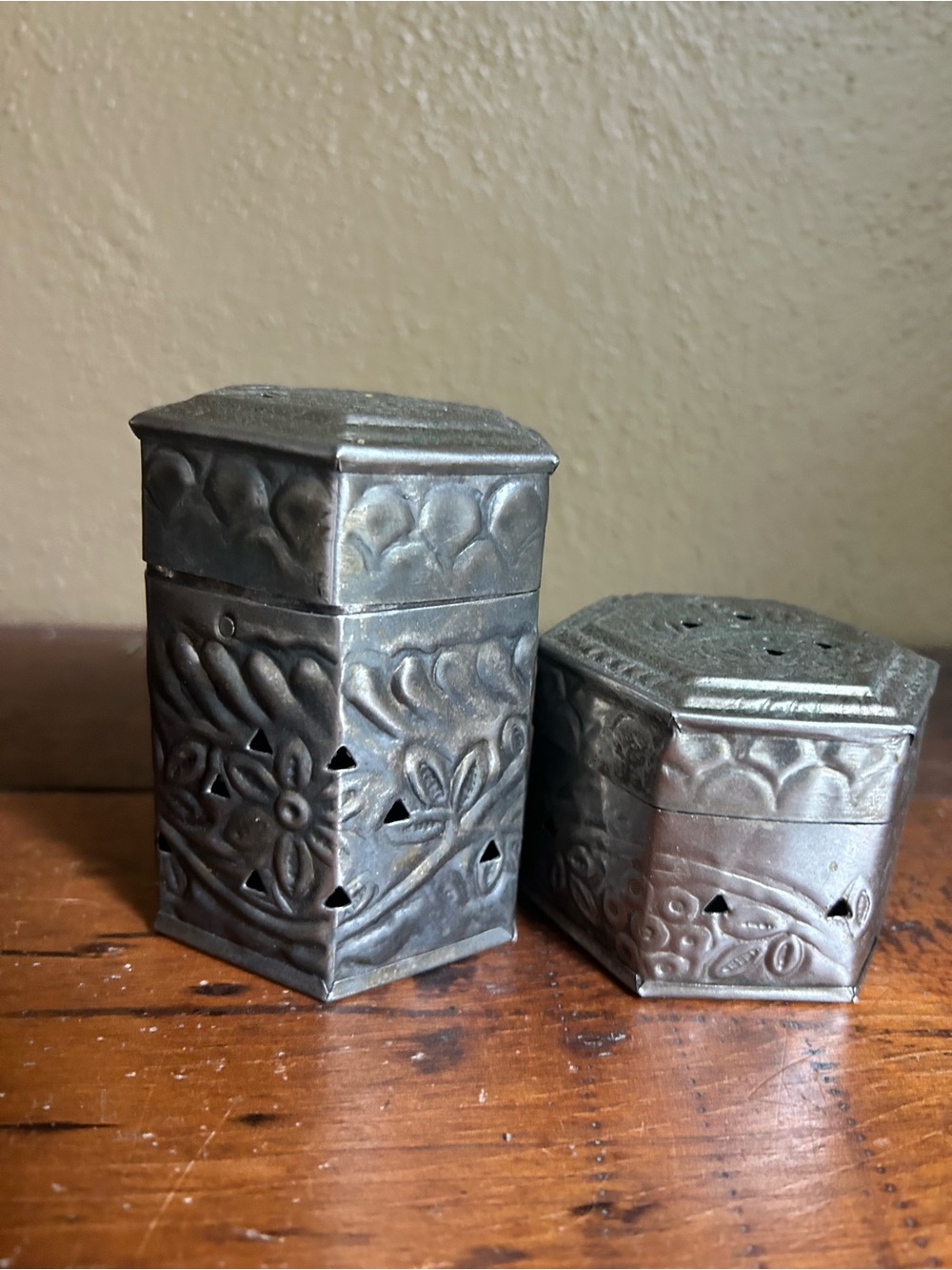 Vintage Bohemian Metal Potpourri Boxes
